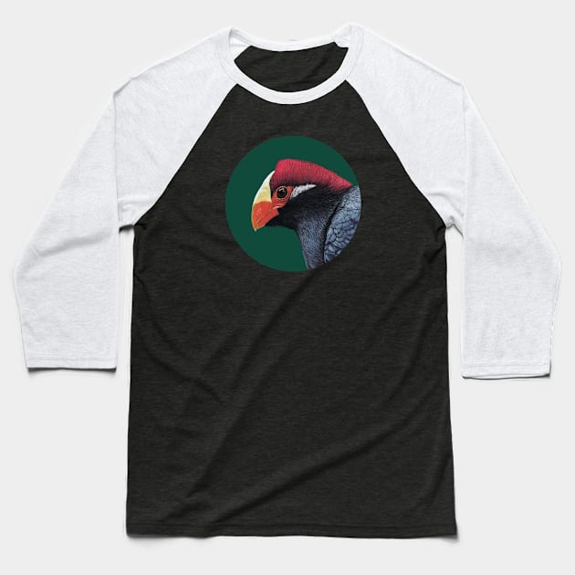 Violet turaco Baseball T-Shirt by Mikhail Vedernikov